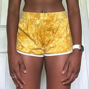 Tie die yellow shorts